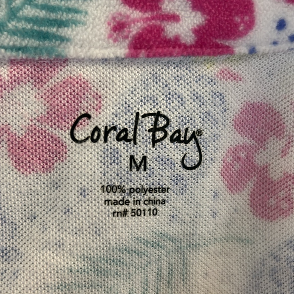 Coral Bay Super Soft Tropical Hawaiian 3/4 Sleeve Pajama Sleep Dress Size Medium - Picture 5 of 5